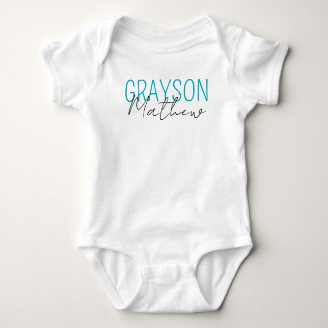 Personalized Name Baby Boy custom - Personalized  Bodysuit (Front)