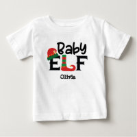 Personalized Name Baby Elf Christmas T-Shirt