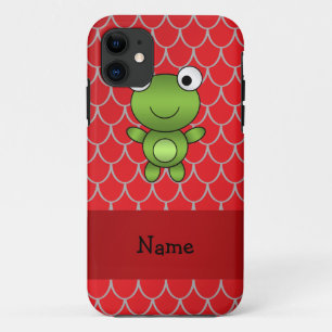 Personalized name baby frog red dragon scales iPhone 11 case
