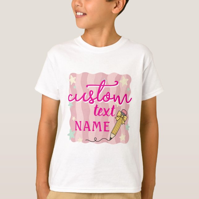 Personalized Name Back To School Grade T-Shirt (Front)