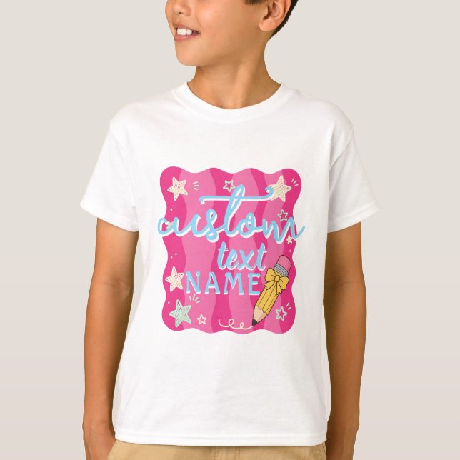 Personalized Name Back To School Grade T-Shirt (Front)