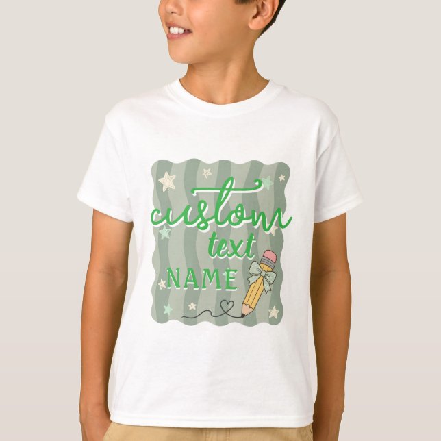 Personalized Name Back To School Grade T-Shirt (Front)