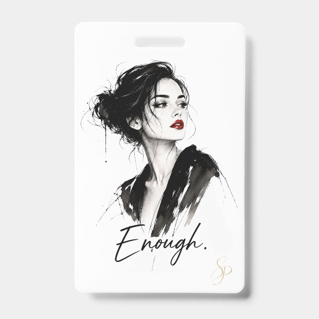 Personalized Name Badge | Enough. Custom Vertical  (Front)