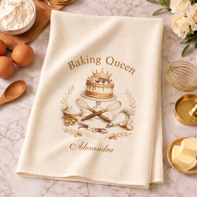 Personalized Name Baking Queen Kitchen Towel (Creator Uploaded)