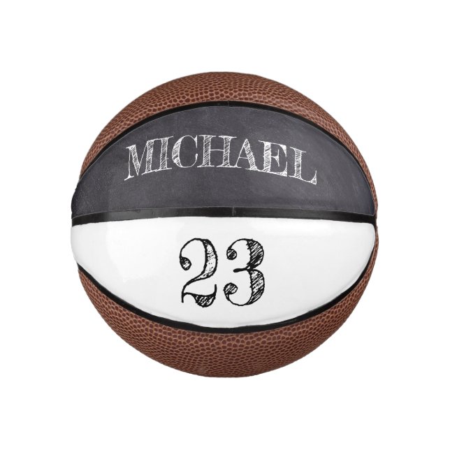 Personalized Name Ball Player custom Number Mini Basketball (Front)