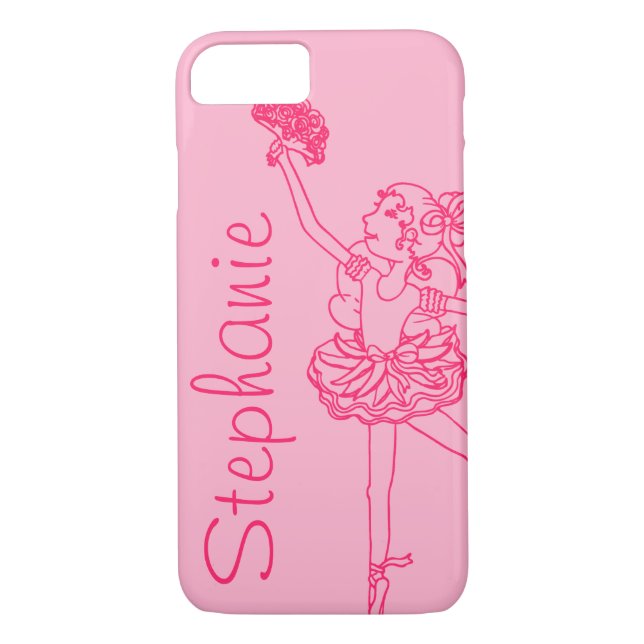 Personalized name ballerina pink case (Back)