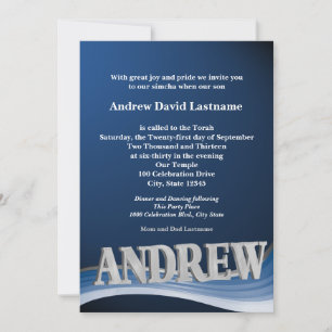 Personalized Name Bar Mitzvah Invitation