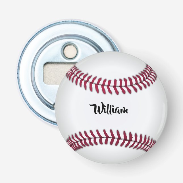 Personalized Name Baseball Bottle Opener (Front)
