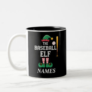 Personalized Name Baseball Elf Family Matching  Two-Tone Coffee Mug