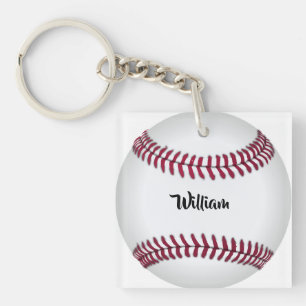 Personalized Name Baseball Keychain