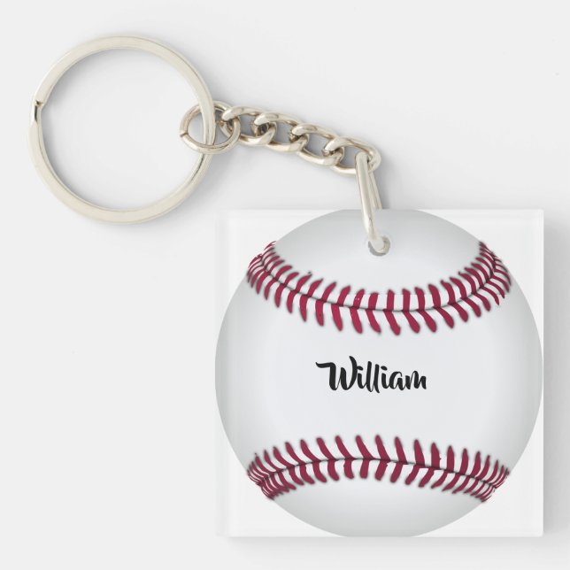 Personalized Name Baseball Keychain (Front)