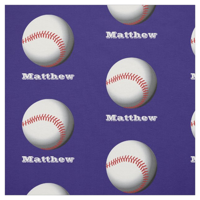 Personalized Name Baseball Pattern Fabric (Swatch)