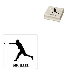 Personalized Name Baseball  Rubber Stamp