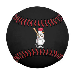 Personalized Name Baseball Snowman Balls Snow Xmas