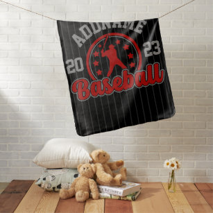 Personalized NAME Baseball Team Player Game Baby Blanket
