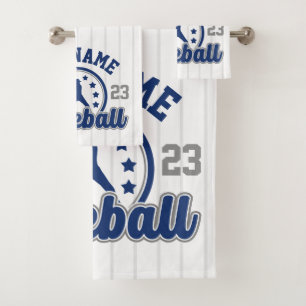 Personalized NAME Baseball Team Player Game Bath Towel Set