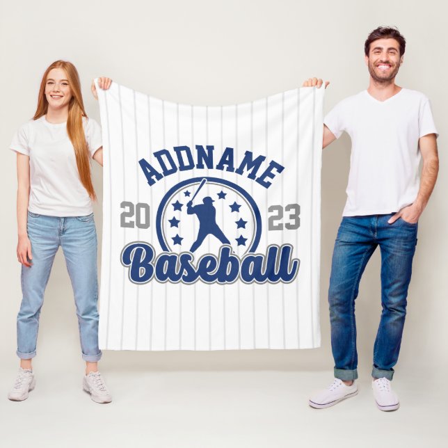 Personalized NAME Baseball Team Player Game Fleece Blanket (In Situ)