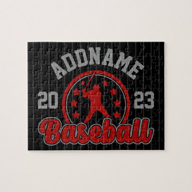 Personalized NAME Baseball Team Player Game Jigsaw Puzzle (Horizontal)