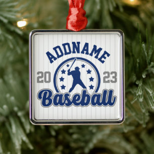 Personalized NAME Baseball Team Player Game Metal Ornament