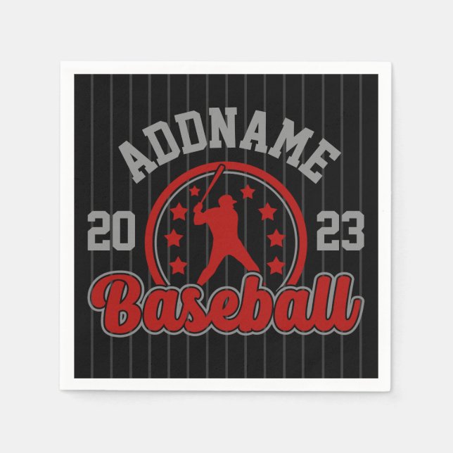 Personalized NAME Baseball Team Player Game Napkin (Front)