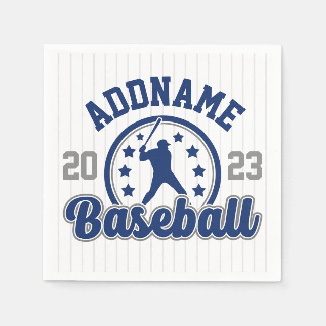Personalized NAME Baseball Team Player Game Napkin (Front)