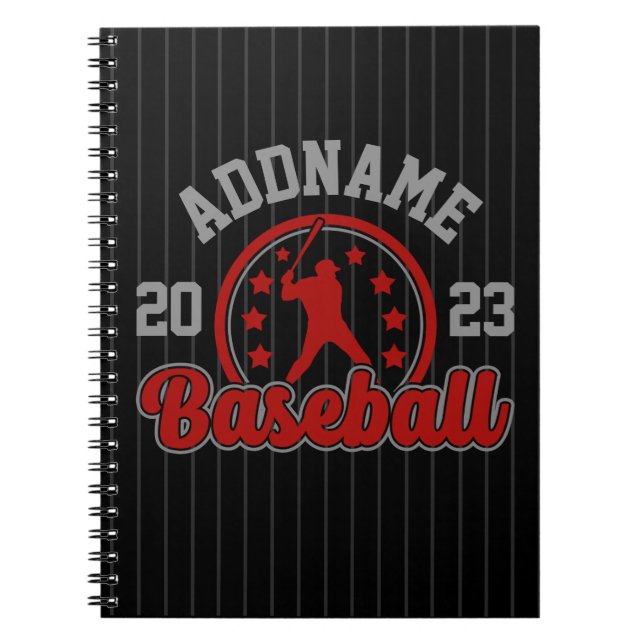 Personalized NAME Baseball Team Player Game Notebook (Front)