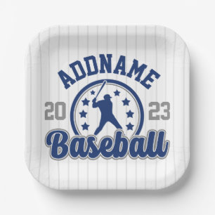 Personalized NAME Baseball Team Player Game Paper Plate
