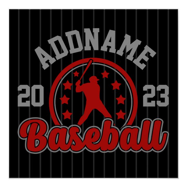 Personalized NAME Baseball Team Player Game Poster (Front)