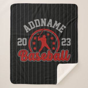 Personalized NAME Baseball Team Player Game Sherpa Blanket