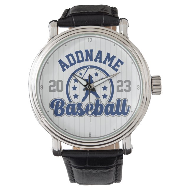 Personalized NAME Baseball Team Player Game Watch (Front)