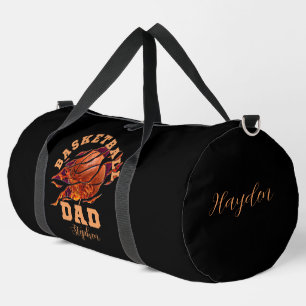 Personalized name basketball dad fathers day duffle bag