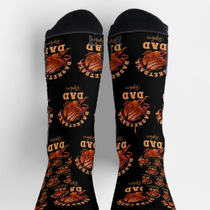 Personalized name basketball dad fathers day socks