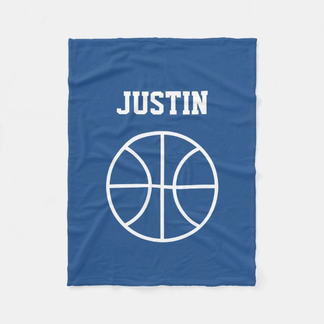 Personalized name basketball fleece blanket (Front)