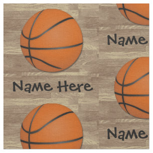 Personalized Name Basketball Orange/Brown Fabric