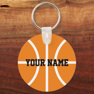 Personalized name basketball player keychains
