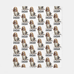 Personalized Name Basset Hound Fleece Blanket
