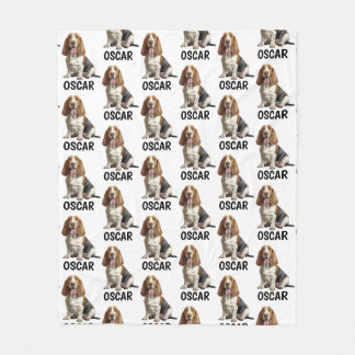Personalized Name Basset Hound Fleece Blanket