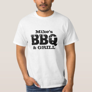 Personalized name BBQ t shirt for outdoors men