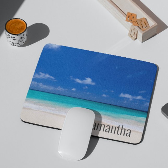 Personalized name Beach Waves Ocean Surf Mouse Pad (Creator Uploaded)