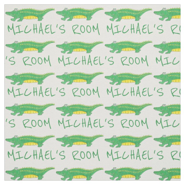 Personalized Name Bedroom Croc Alligator Gator Fabric (Swatch)