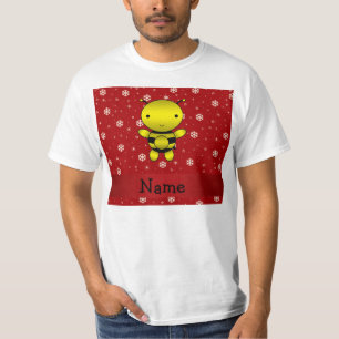 Personalized name bee red snowflakes T-Shirt