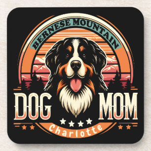 Personalized Name Bernese Mountain Dog Mom Vintage Coaster