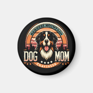 Personalized Name Bernese Mountain Dog Mom Vintage Magnet