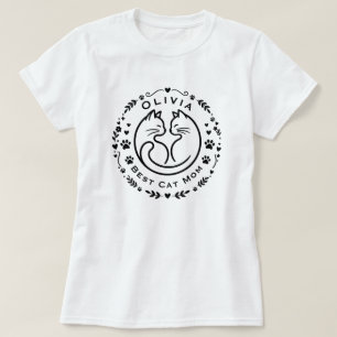 Personalized Name Best Cat Mom T-Shirt