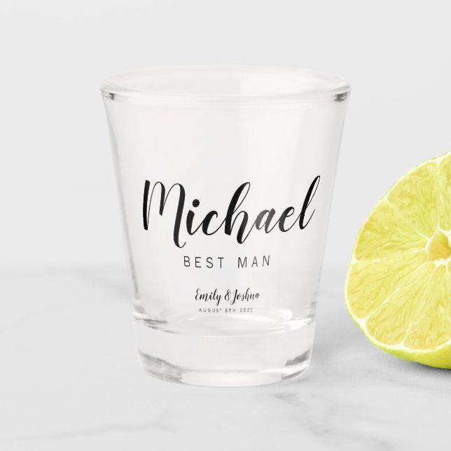 Personalized Name BEST MAN Shot glass (Front)