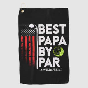 Personalized Name Best Papa By Par Golf Towel