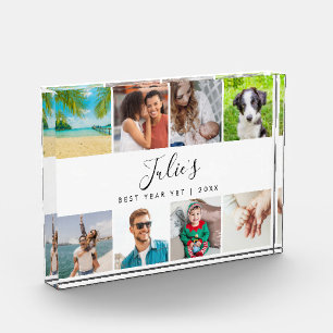 Personalized Name Best Year Yet Collage 8 Photo Block