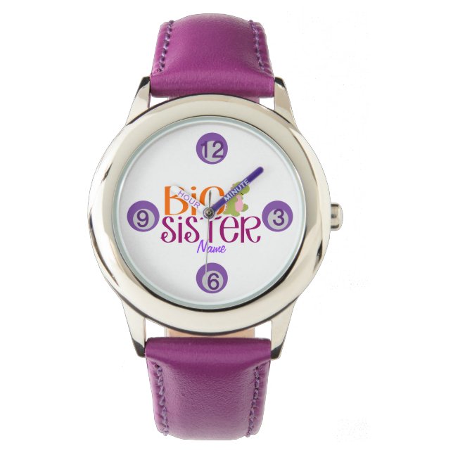 Personalized Name Big Sister Watch (Front)