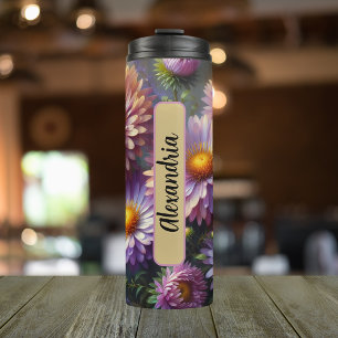 Personalized Name Birth Flower September 16 oz Thermal Tumbler