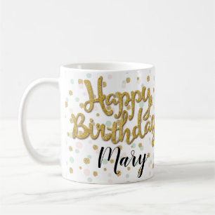 Personalized name birthday girl mug